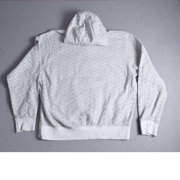 Men NIKE All Over Print White Gray Hoodie Sweatshirt Medium Hooded - Picture 2 of 6